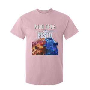 Funny Moo Deng VS Pesto T Shirt For Kid TS09 Light Pink Print Your Wear