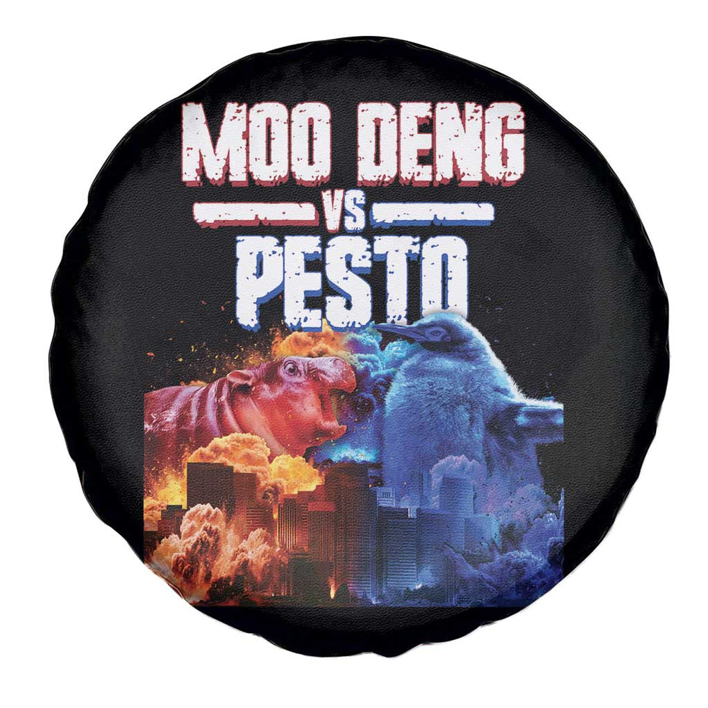Funny Moo Deng VS Pesto Spare Tire Cover TS09 Print Your Wear