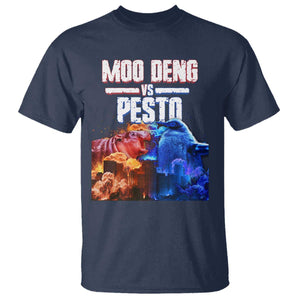 Funny Moo Deng VS Pesto T Shirt TS09 Navy Print Your Wear