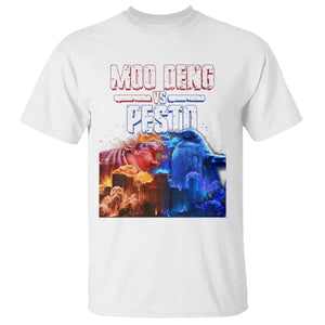 Funny Moo Deng VS Pesto T Shirt TS09 White Print Your Wear