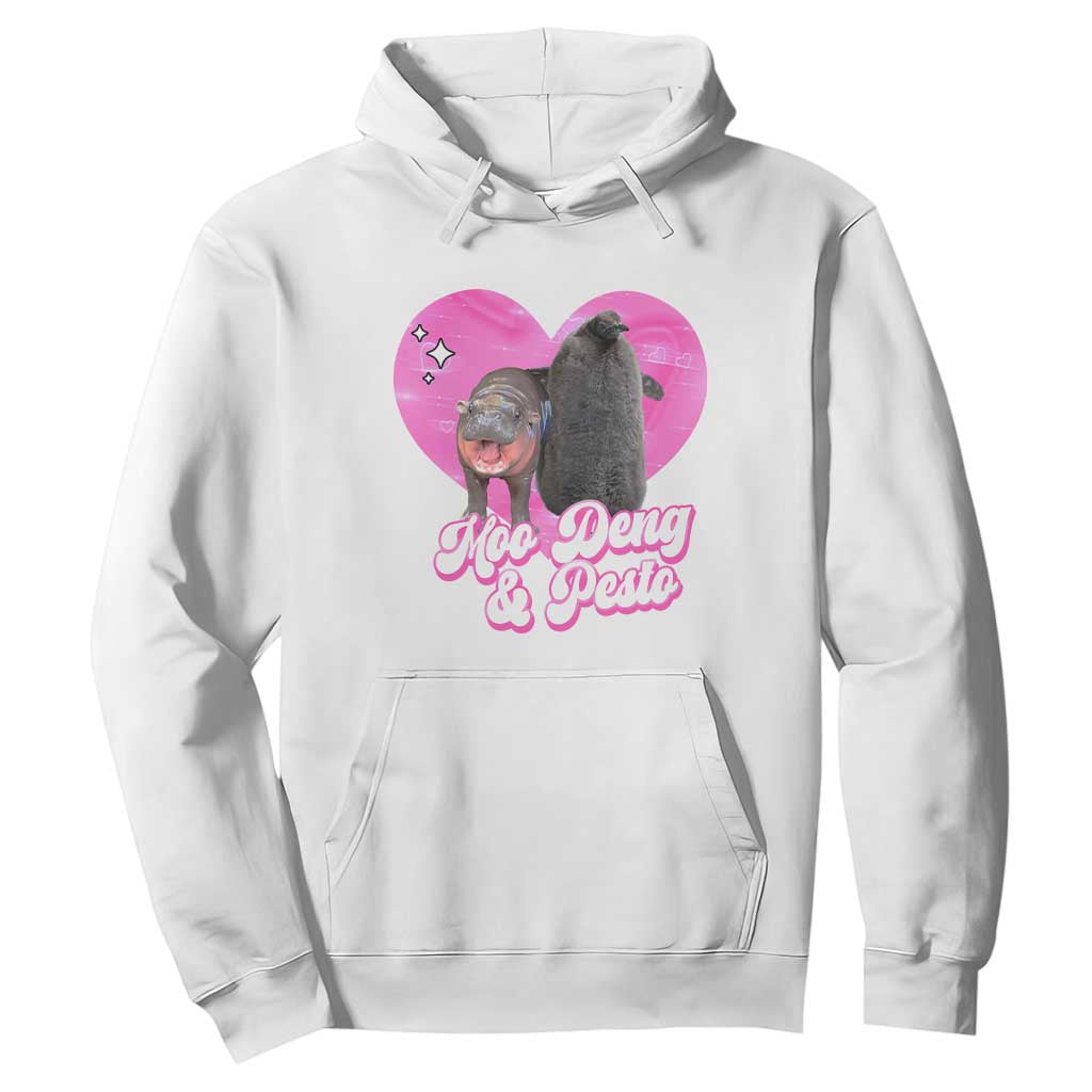 Funny Best Friends Moo Deng Pesto Hoodie TS09 White Print Your Wear