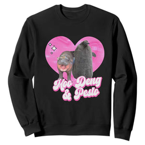 Funny Best Friends Moo Deng Pesto Sweatshirt TS09 Black Print Your Wear