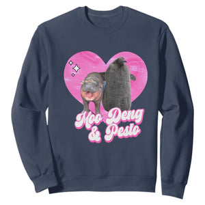 Funny Best Friends Moo Deng Pesto Sweatshirt TS09 Navy Print Your Wear