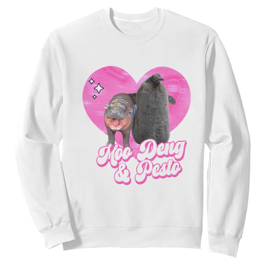 Funny Best Friends Moo Deng Pesto Sweatshirt TS09 White Print Your Wear