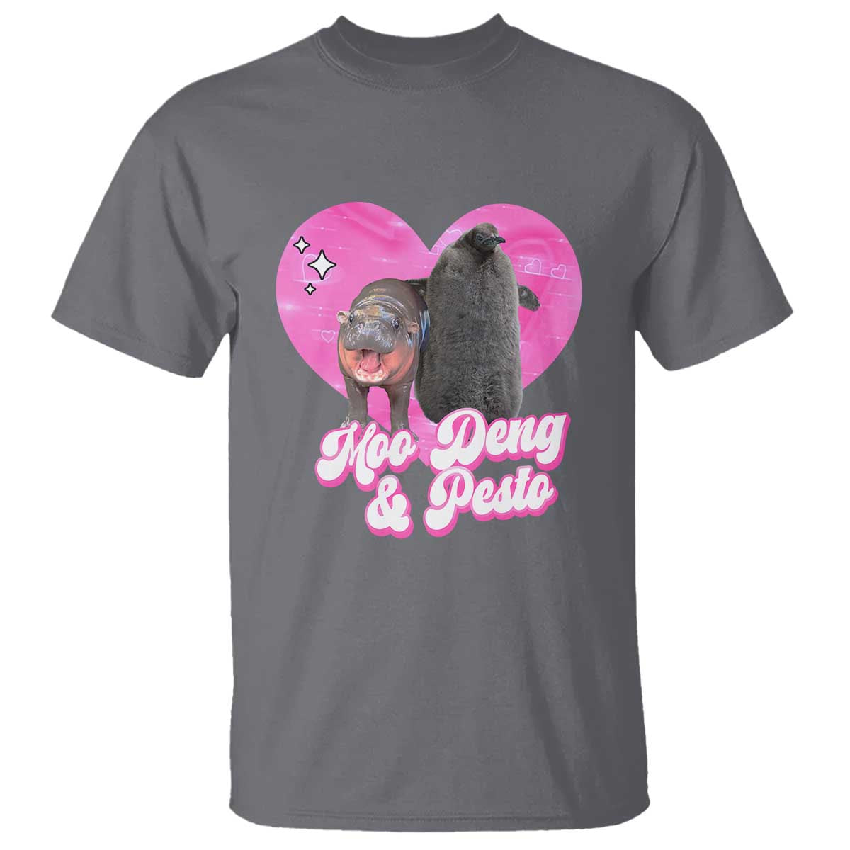 Funny Best Friends Moo Deng Pesto T Shirt TS09 Charcoal Print Your Wear