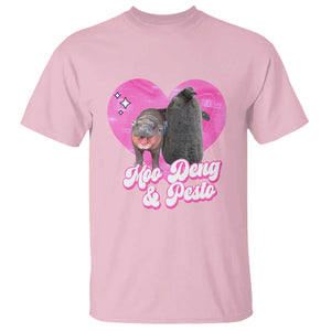 Funny Best Friends Moo Deng Pesto T Shirt TS09 Light Pink Print Your Wear