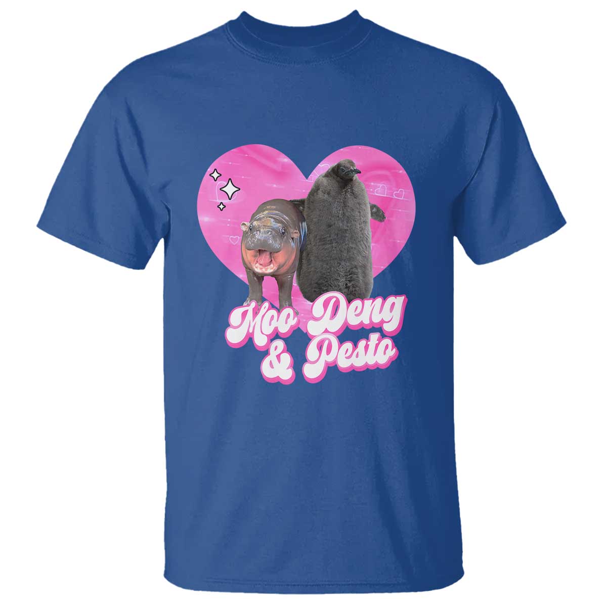 Funny Best Friends Moo Deng Pesto T Shirt TS09 Royal Blue Print Your Wear