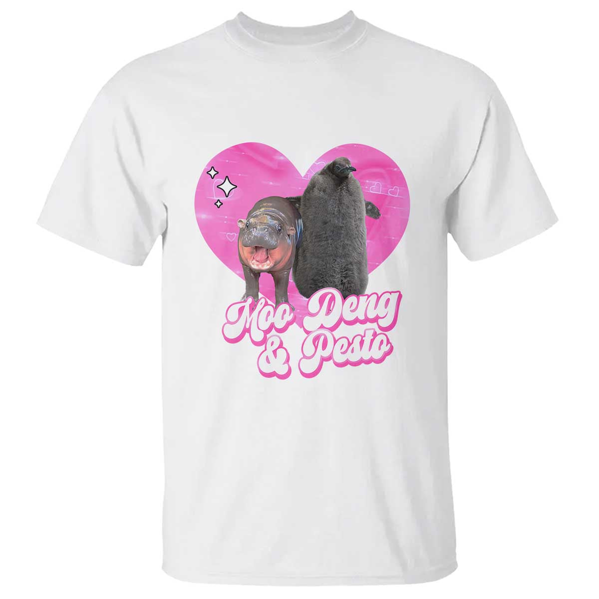 Funny Best Friends Moo Deng Pesto T Shirt TS09 White Print Your Wear