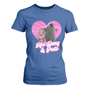 Funny Best Friends Moo Deng Pesto T Shirt For Women TS09 Royal Blue Print Your Wear