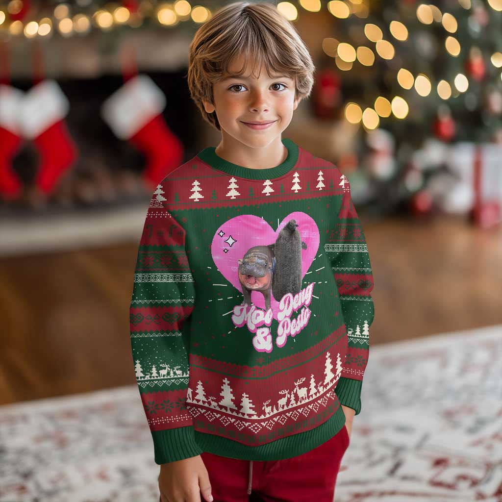 Funny Best Friends Moo Deng Pesto Ugly Christmas Sweater TS09 Christmas Print Your Wear