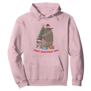 First Christmas 2024 Moo Deng Pesto Hoodie TS09 Light Pink Print Your Wear