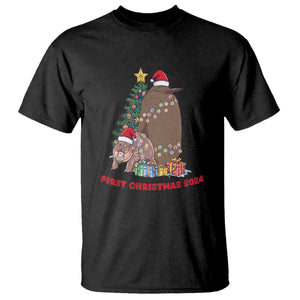 First Christmas 2024 Moo Deng Pesto T Shirt TS09 Black Print Your Wear