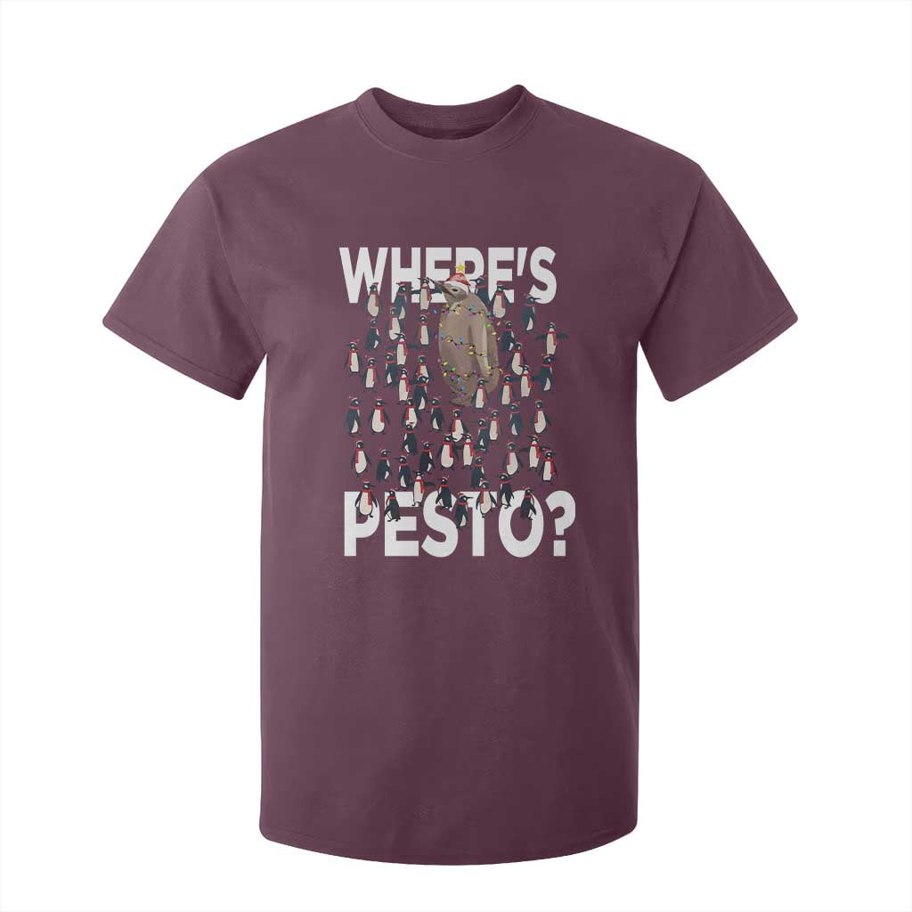 Funny Christmas Wheres Pesto T Shirt For Kid TS09 Maroon Print Your Wear