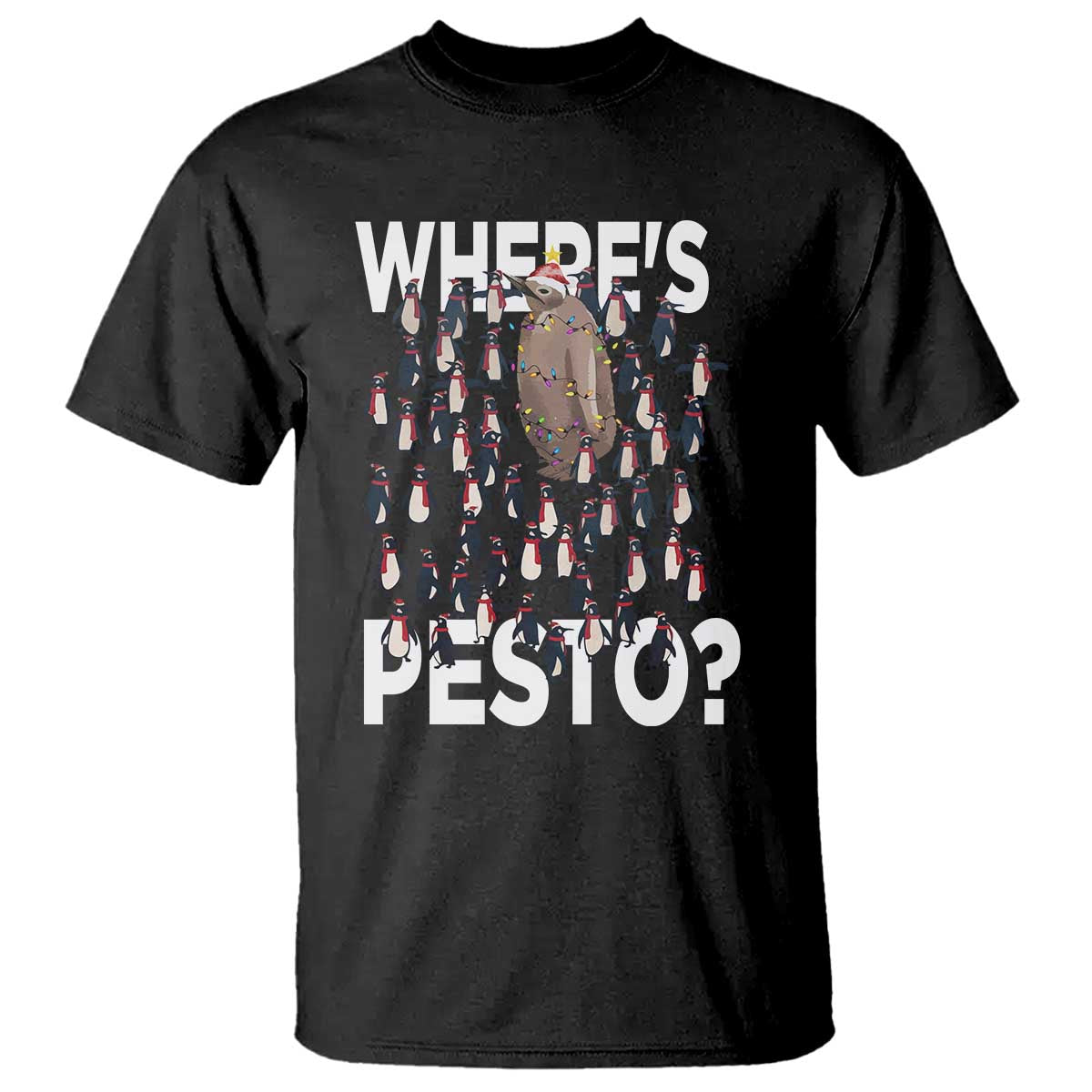 Funny Christmas Wheres Pesto T Shirt TS09 Black Print Your Wear