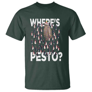 Funny Christmas Wheres Pesto T Shirt TS09 Dark Forest Green Print Your Wear