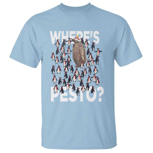 Funny Christmas Wheres Pesto T Shirt TS09 Light Blue Print Your Wear