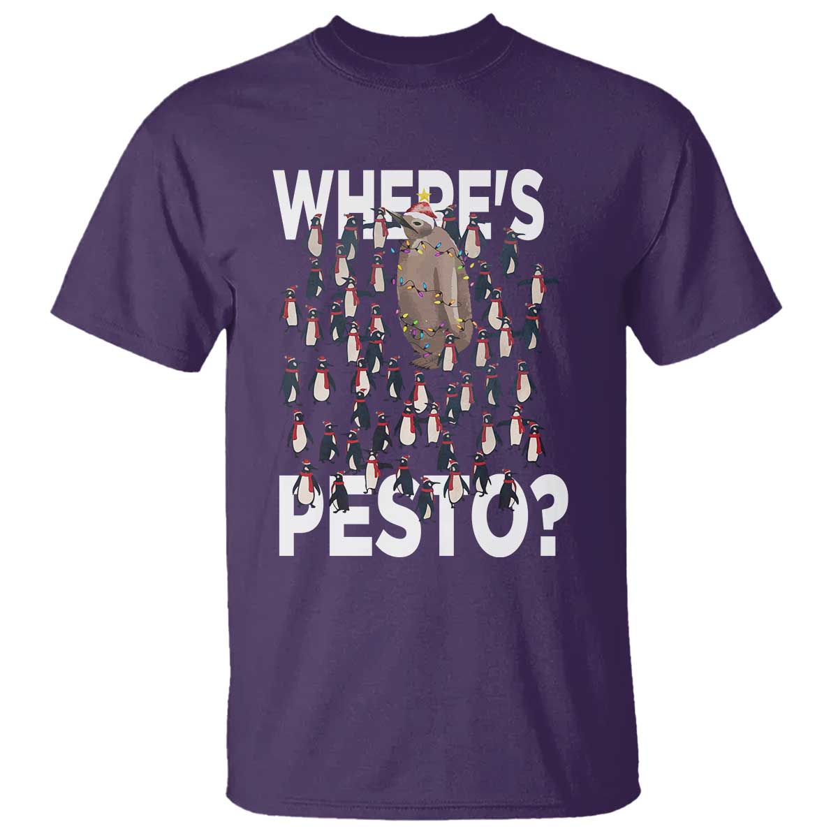 Funny Christmas Wheres Pesto T Shirt TS09 Purple Print Your Wear