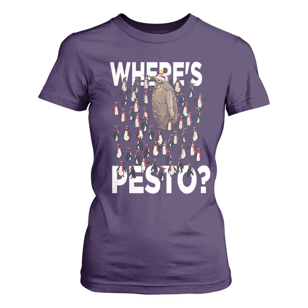 Funny Christmas Wheres Pesto T Shirt For Women TS09 Purple Print Your Wear