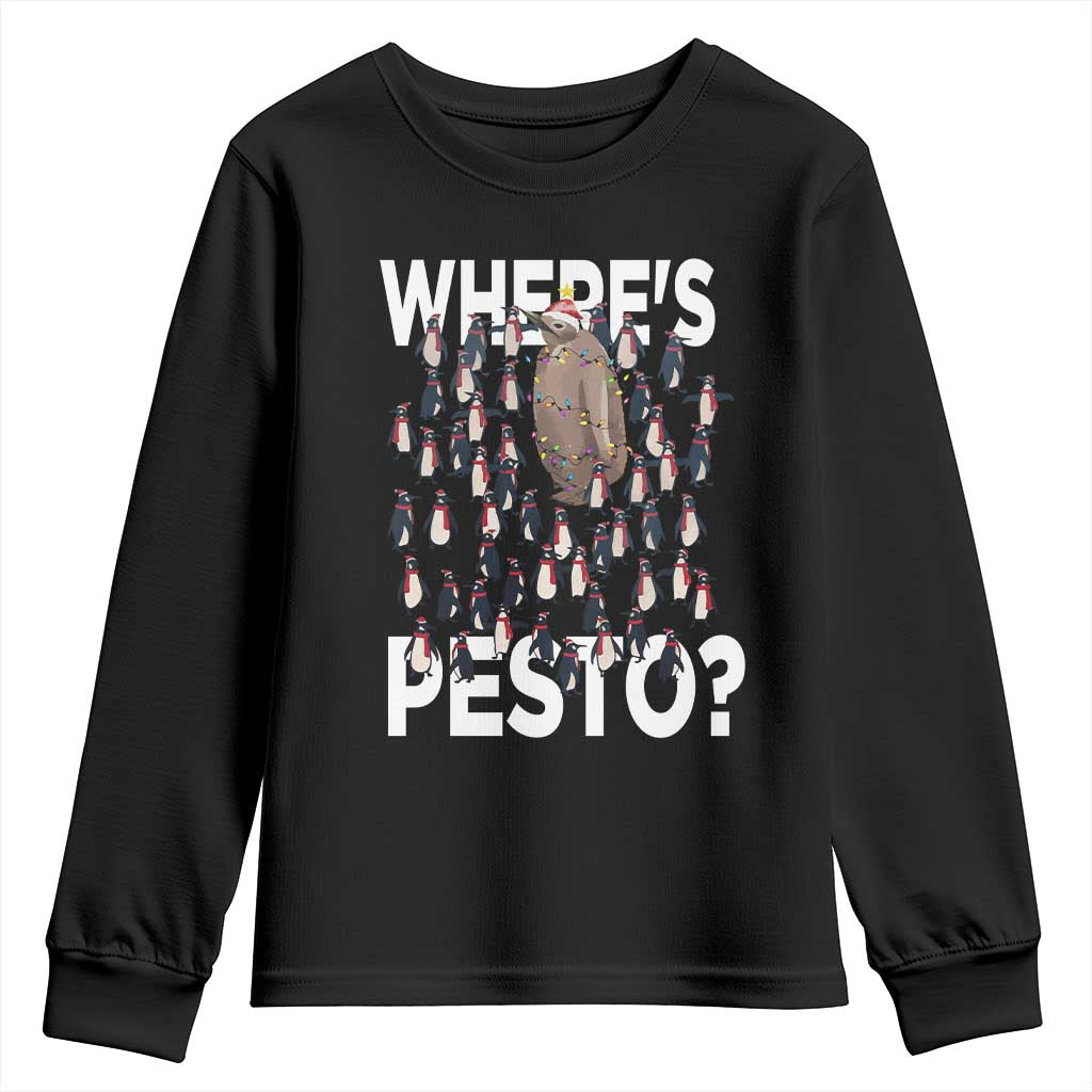 Funny Christmas Wheres Pesto Youth Sweatshirt TS09 Black Print Your Wear