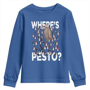 Funny Christmas Wheres Pesto Youth Sweatshirt TS09 Royal Blue Print Your Wear