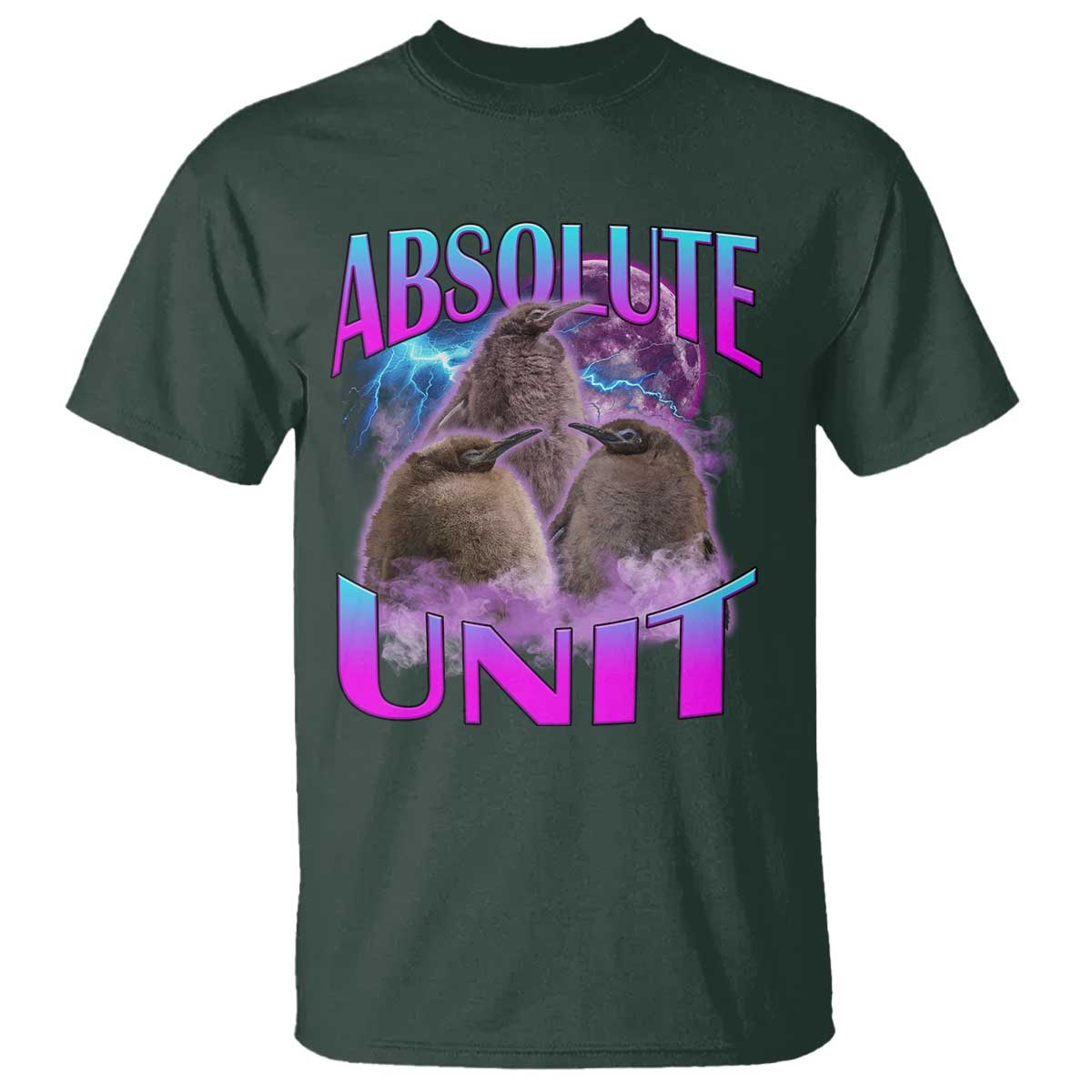 Pesto The Penguin Absolute Unit T Shirt TS09 Dark Forest Green Print Your Wear