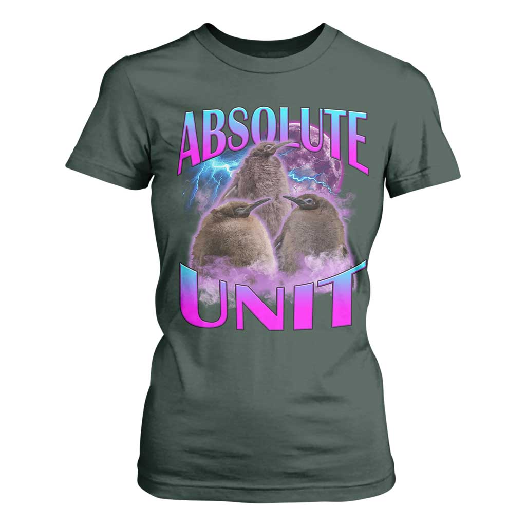 Pesto The Penguin Absolute Unit T Shirt For Women TS09 Dark Forest Green Print Your Wear