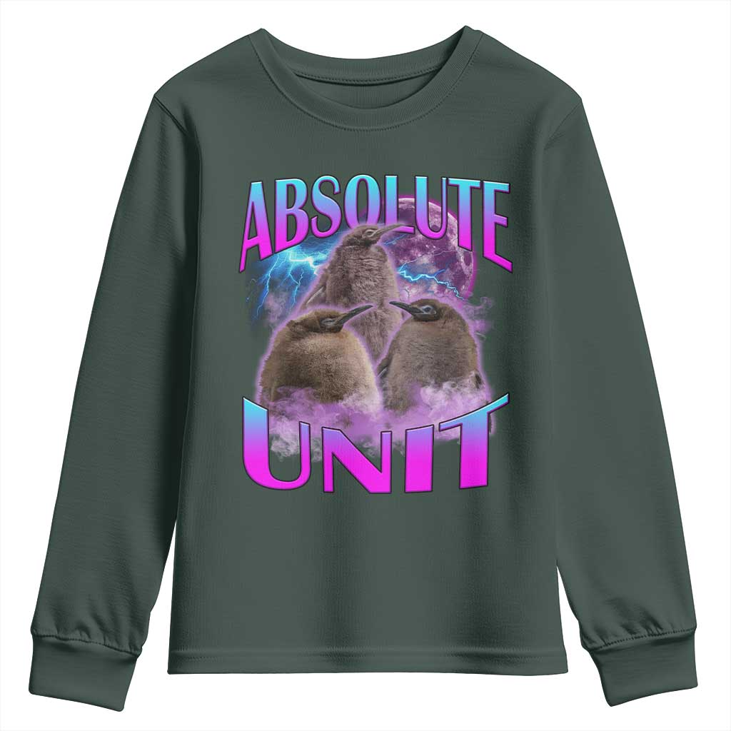 Pesto The Penguin Absolute Unit Youth Sweatshirt TS09 Dark Forest Green Print Your Wear