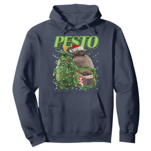Funny Christmas Pesto Penguin Hoodie TS09 Navy Print Your Wear