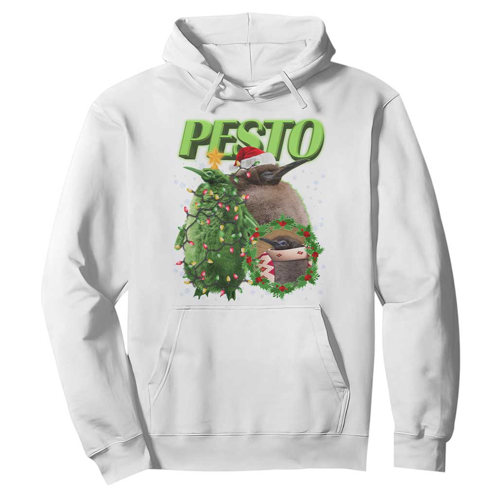 Funny Christmas Pesto Penguin Hoodie TS09 White Print Your Wear