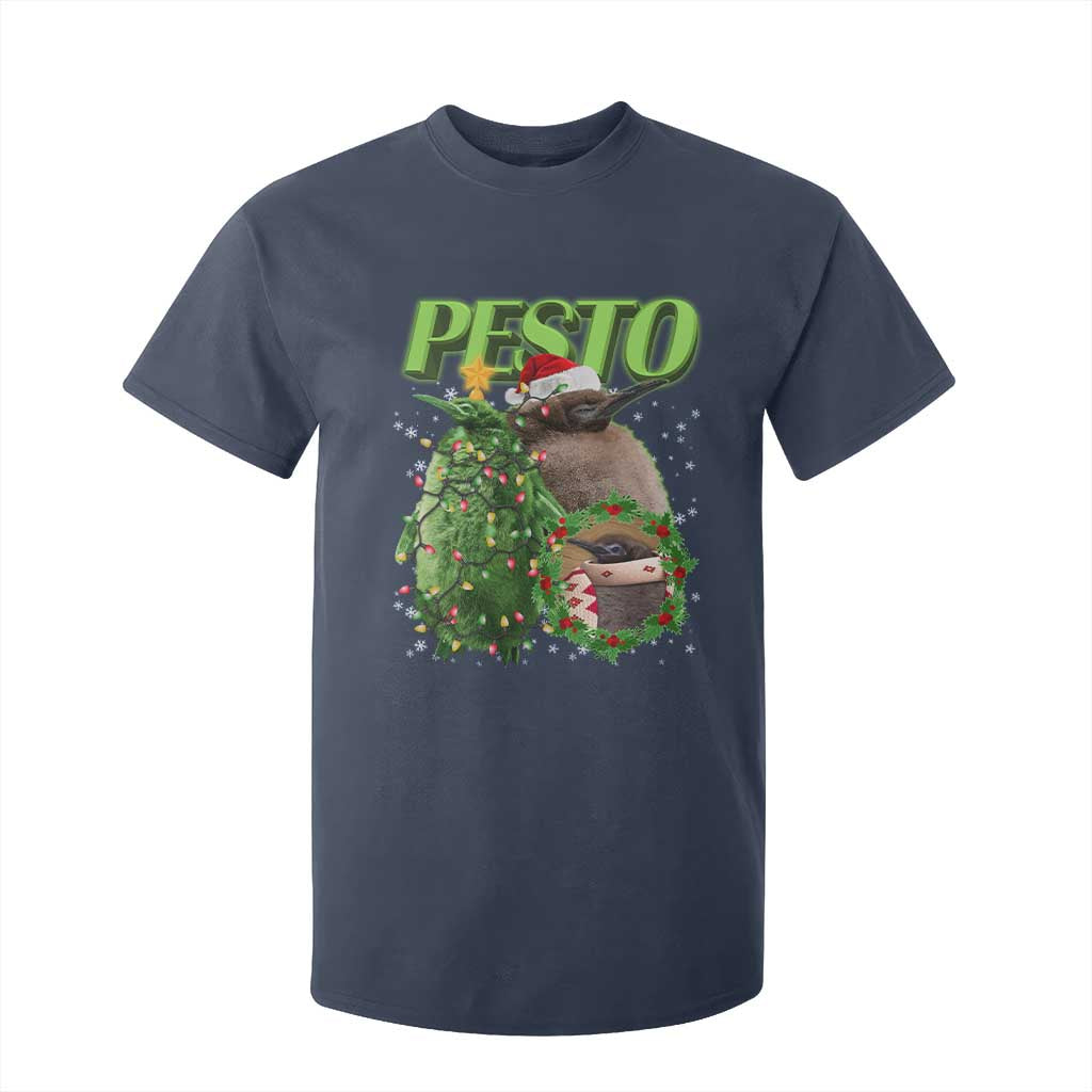 Funny Christmas Pesto Penguin T Shirt For Kid TS09 Navy Print Your Wear
