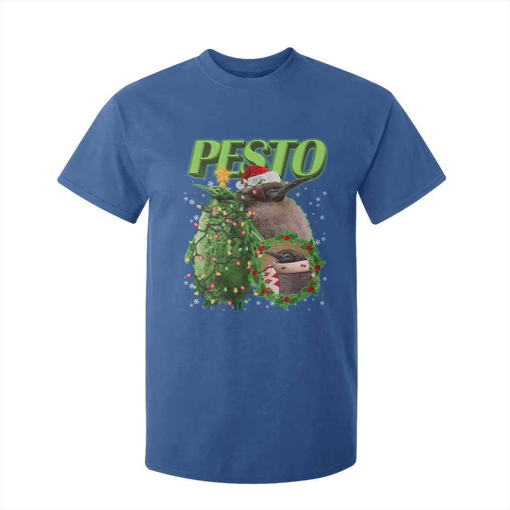 Funny Christmas Pesto Penguin T Shirt For Kid TS09 Royal Blue Print Your Wear