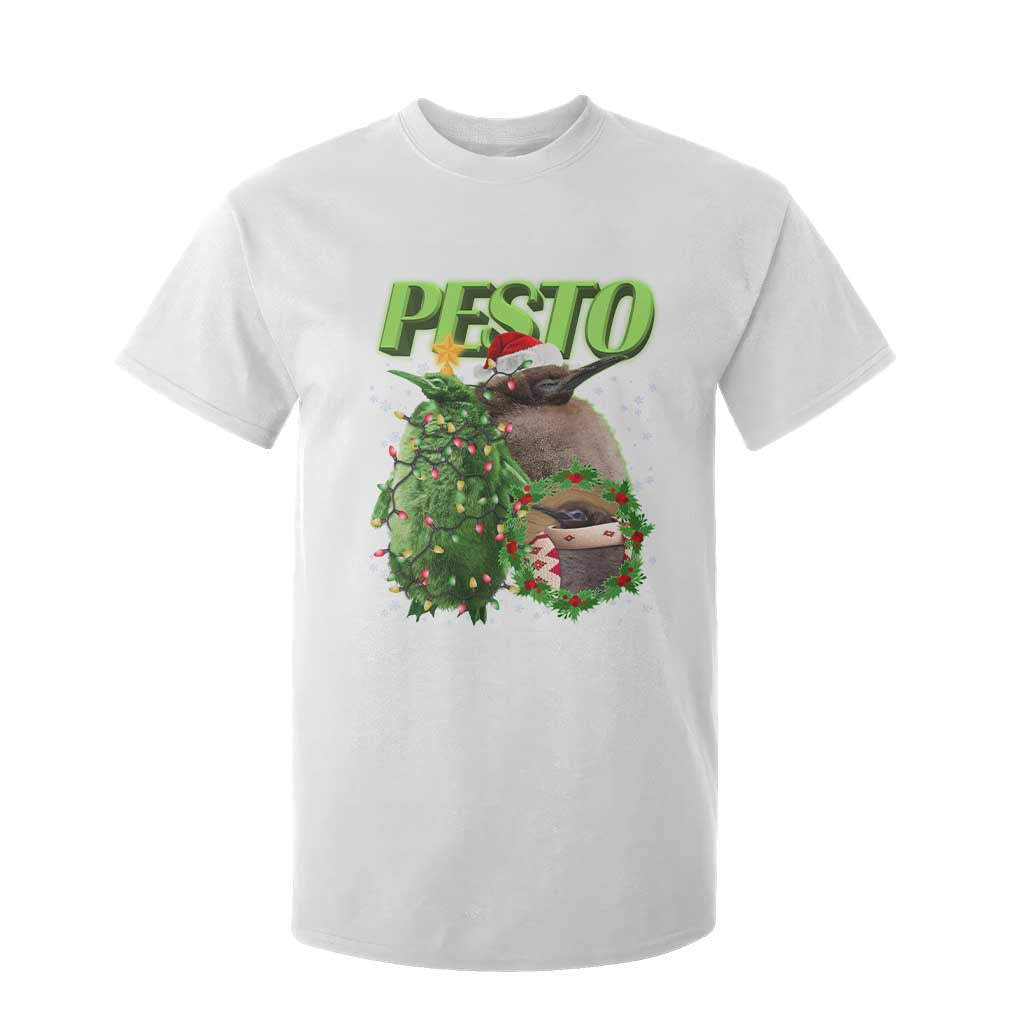 Funny Christmas Pesto Penguin T Shirt For Kid TS09 White Print Your Wear