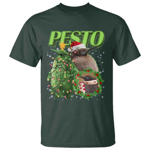 Funny Christmas Pesto Penguin T Shirt TS09 Dark Forest Green Print Your Wear