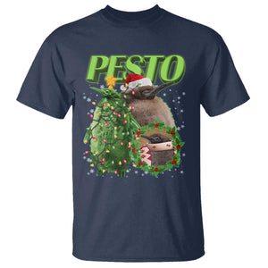 Funny Christmas Pesto Penguin T Shirt TS09 Navy Print Your Wear