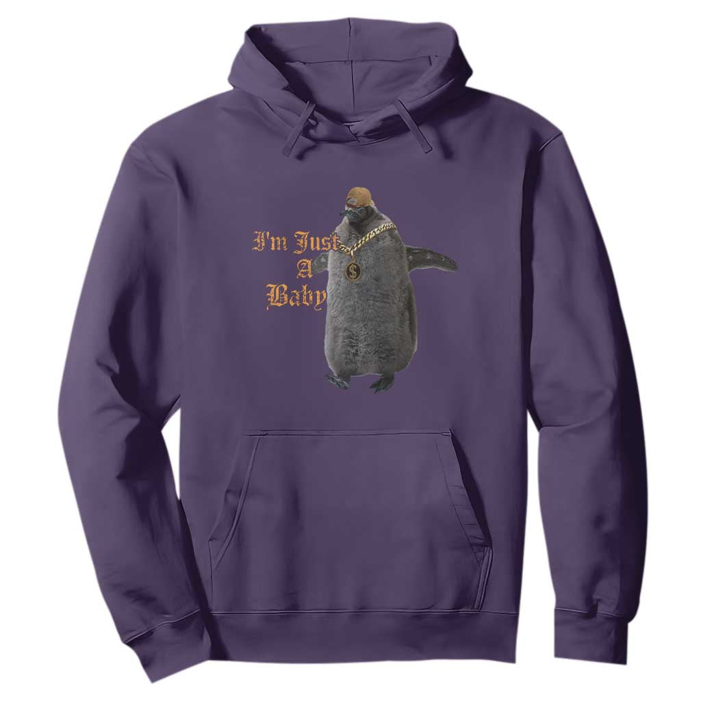 Funny Pesto Penguin Hoodie I'm Just A Baby Hiphop TS09 Purple Print Your Wear
