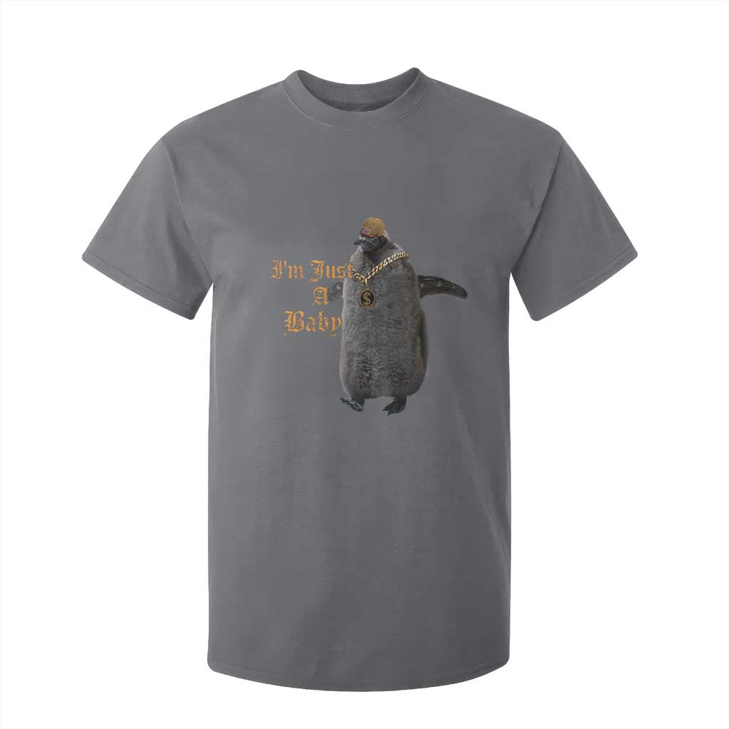 Funny Pesto Penguin T Shirt For Kid I'm Just A Baby Hiphop TS09 Charcoal Print Your Wear