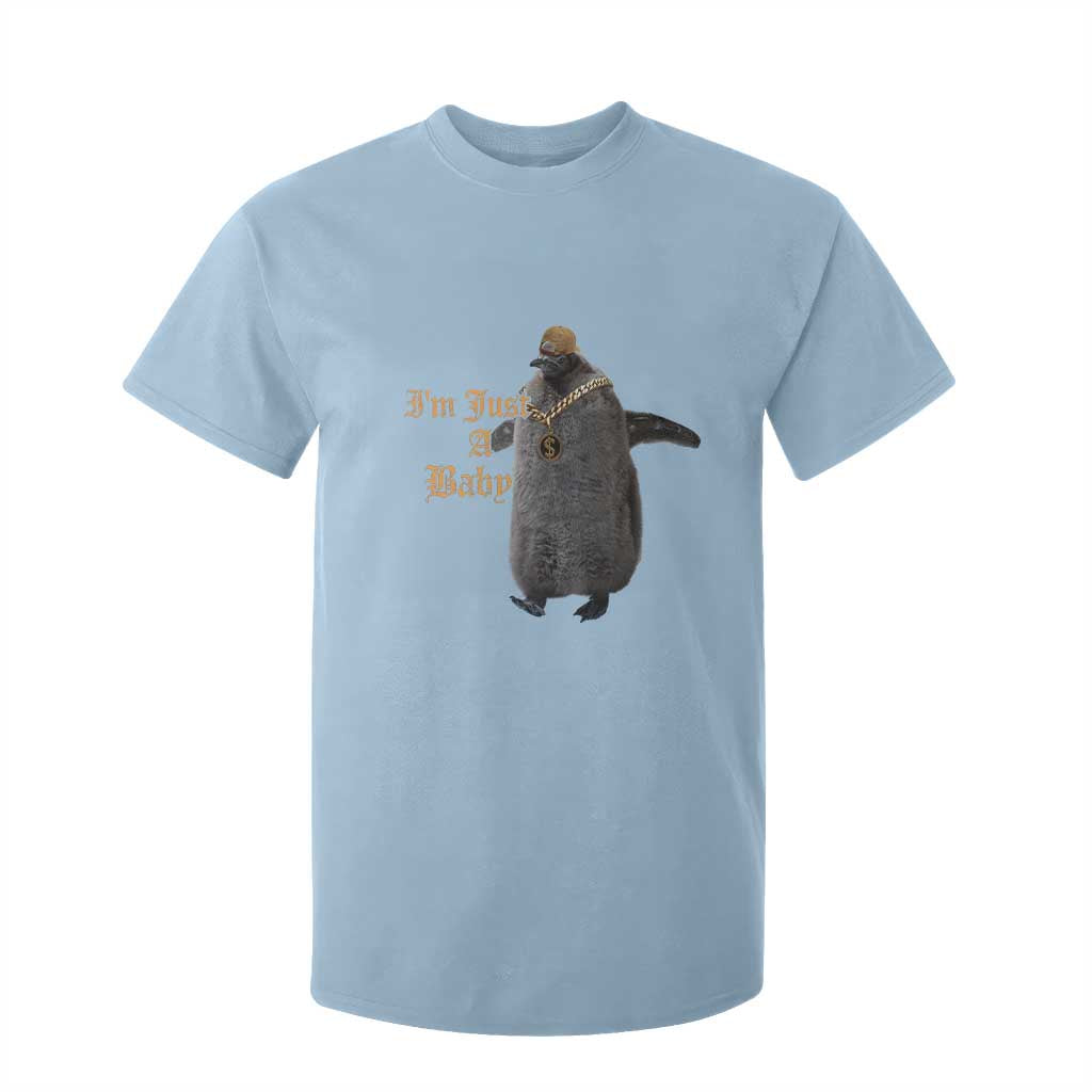 Funny Pesto Penguin T Shirt For Kid I'm Just A Baby Hiphop TS09 Light Blue Print Your Wear