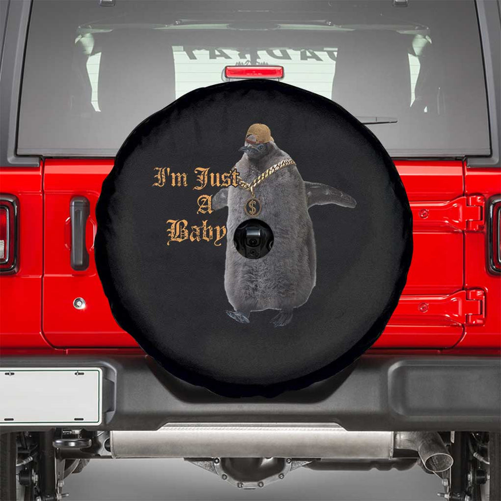 Funny Pesto Penguin Spare Tire Cover I'm Just A Baby Hiphop TS09 Black Print Your Wear