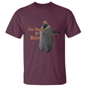 Funny Pesto Penguin T Shirt I'm Just A Baby Hiphop TS09 Maroon Print Your Wear