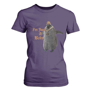 Funny Pesto Penguin T Shirt For Women I'm Just A Baby Hiphop TS09 Purple Print Your Wear