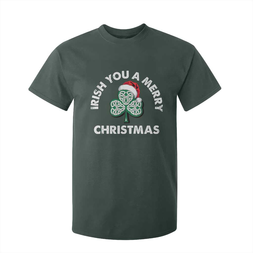 Irish Christmas T Shirt For Kid Irish You A Merry Christmas Celtic Shamrock TS09 Dark Forest Green Print Your Wear