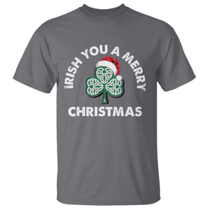 Irish Christmas T Shirt Irish You A Merry Christmas Celtic Shamrock TS09 Charcoal Print Your Wear