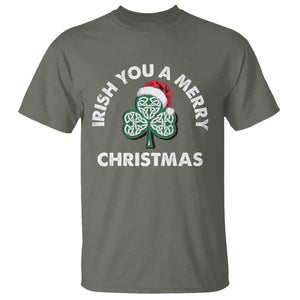 Irish Christmas T Shirt Irish You A Merry Christmas Celtic Shamrock TS09 Military Green Print Your Wear