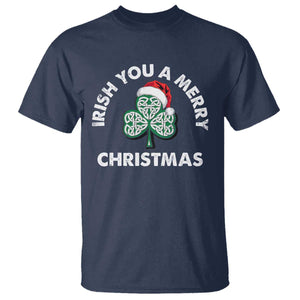 Irish Christmas T Shirt Irish You A Merry Christmas Celtic Shamrock TS09 Navy Print Your Wear