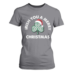 Irish Christmas T Shirt For Women Irish You A Merry Christmas Celtic Shamrock TS09 Charcoal Print Your Wear