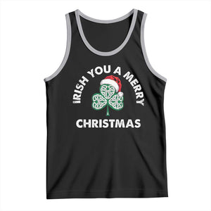 Irish Christmas Tank Top Irish You A Merry Christmas Celtic Shamrock TS09 Black Athletic Heather Print Your Wear