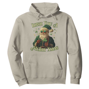 Irish You A Merry Xmas Hoodie Shamrock Santa Ireland Lucky TS09 Sand Print Your Wear