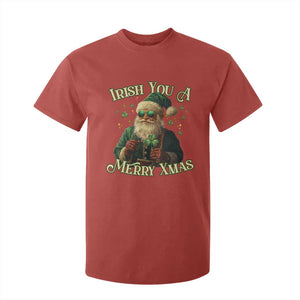 Irish You A Merry Xmas T Shirt For Kid Shamrock Santa Ireland Lucky TS09 Red Print Your Wear