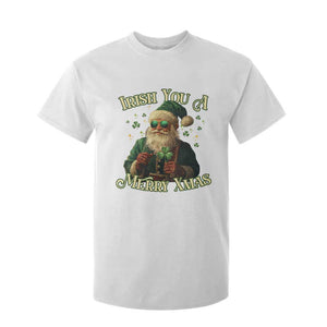 Irish You A Merry Xmas T Shirt For Kid Shamrock Santa Ireland Lucky TS09 White Print Your Wear