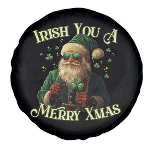 Irish You A Merry Xmas Spare Tire Cover Shamrock Santa Ireland Lucky TS09 Print Your Wear